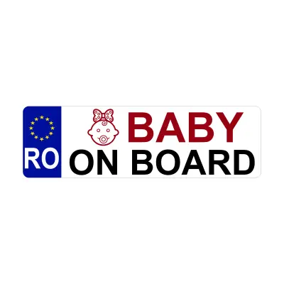 Baby on board, autocolant, dimensiune 200x60mm, model 018